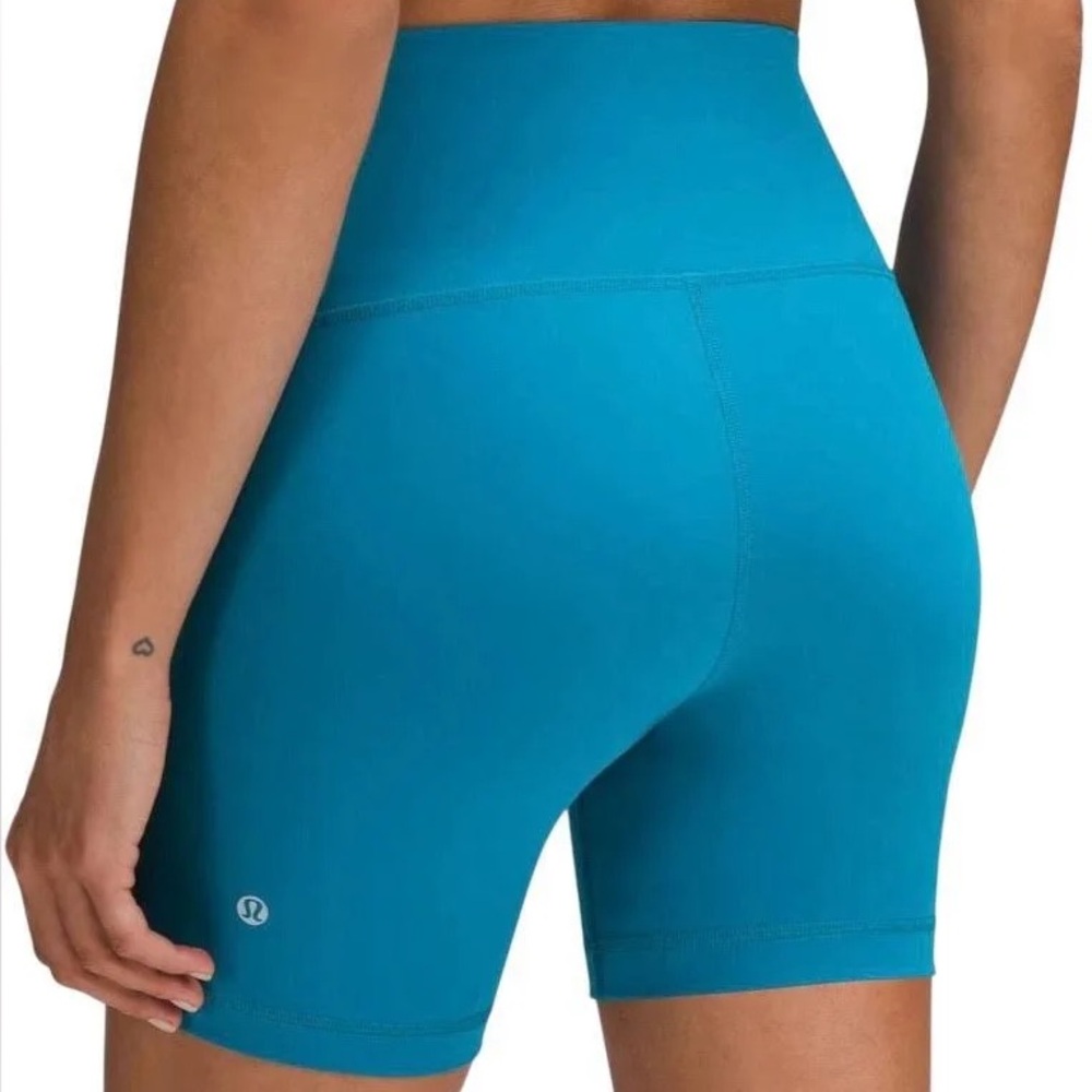 NWT Lululemon Wunder Train HR Short 6" Hawaiian Blue Size 12 Biker Athletic Yoga